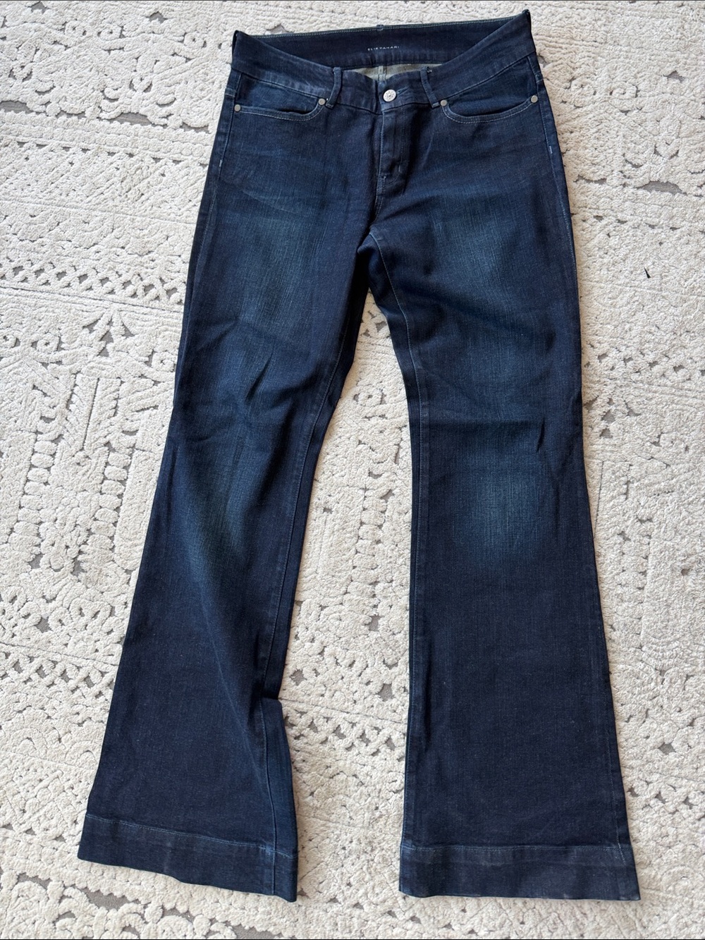 Elie Tahari Dark Blue Flared Jeans